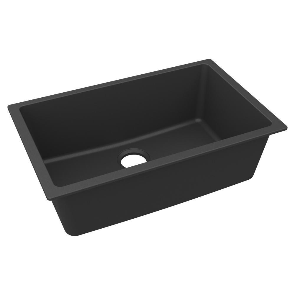 ELKAY QUARTZ CLASSIC 29-1/2 X 18-3/4 X 9-1/2 SINGLE BOWL UNDERMOUNT SINK MATTE BLACK 