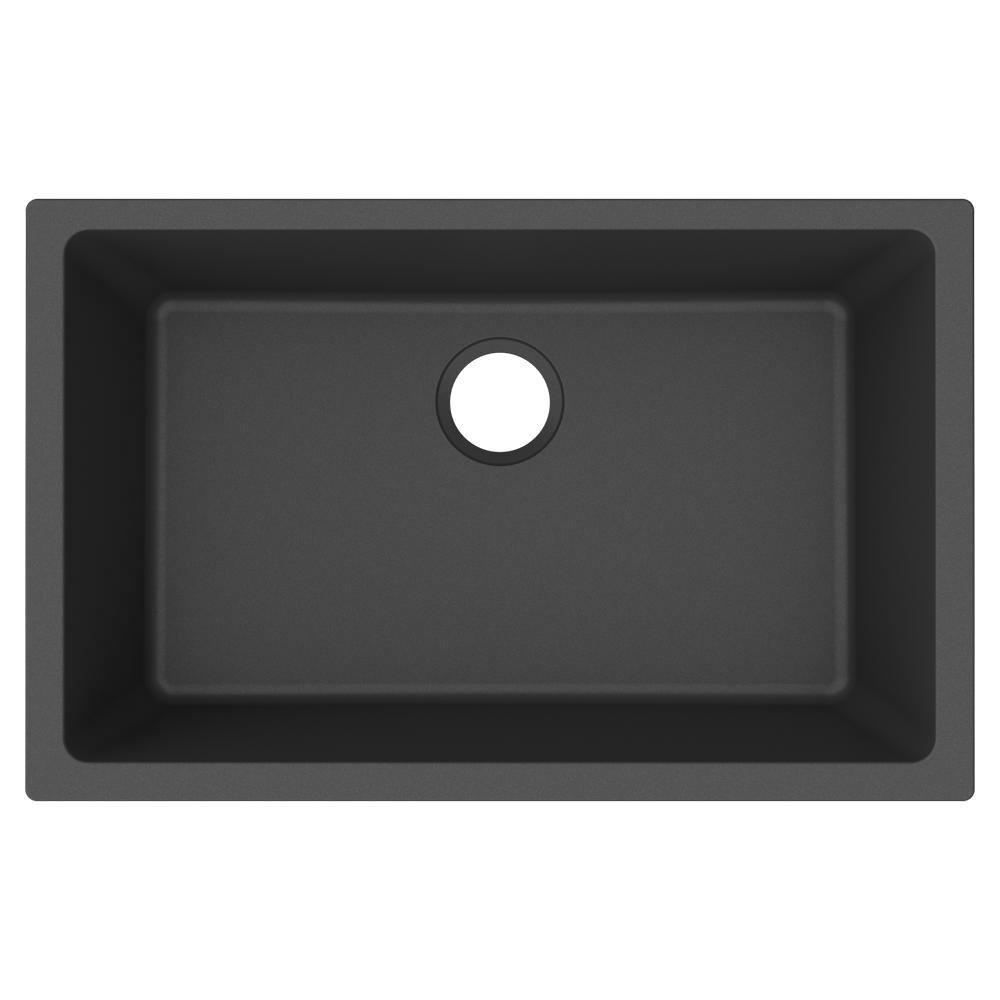 ELKAY QUARTZ CLASSIC 29-1/2 X 18-3/4 X 9-1/2 SINGLE BOWL UNDERMOUNT SINK MATTE BLACK 