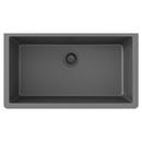 33 in. Undermount Quartz Single Bowl Kitchen Sink in Graphite 