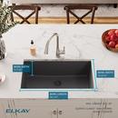 33 in. Undermount Quartz Single Bowl Kitchen Sink in Graphite 