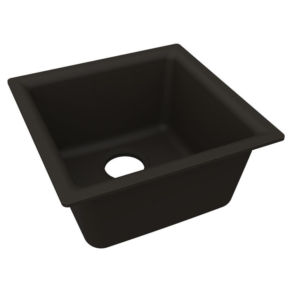 Elkay Obsidian 15-3/4 x 15-3/4 in. Dual Mount Quartz Bar Sink 