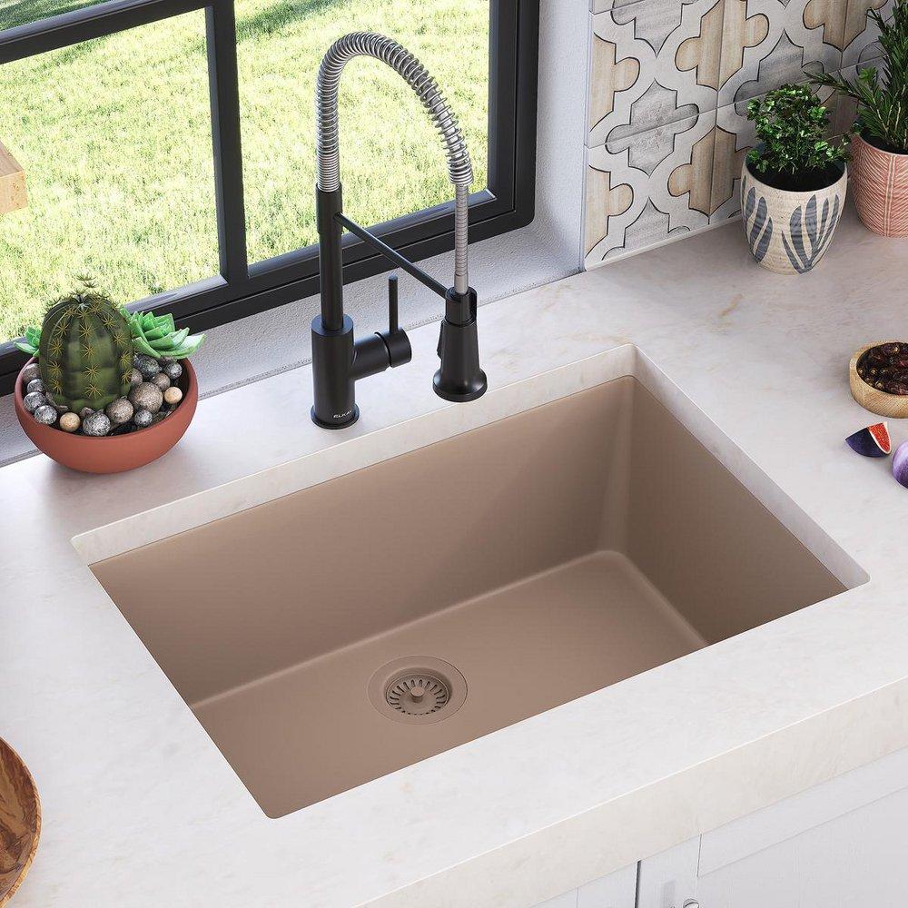 ELKAY QUARTZ LUXE 33 X 18-7/16 X 9-7/16 SINGLE BOWL UNDERMOUNT SINK SANDSTONE 
