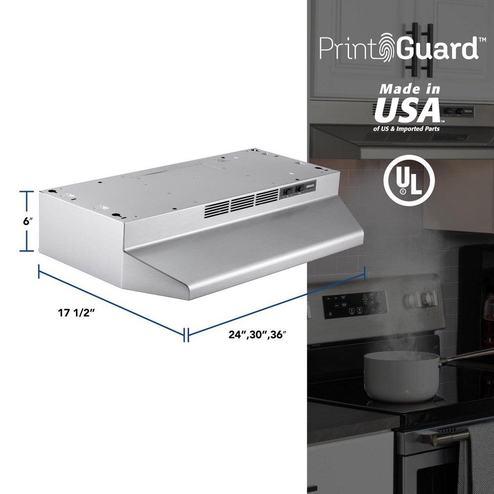 24 in. Non-Ducted Under Cabinet Range Hood in Stainless Steel 