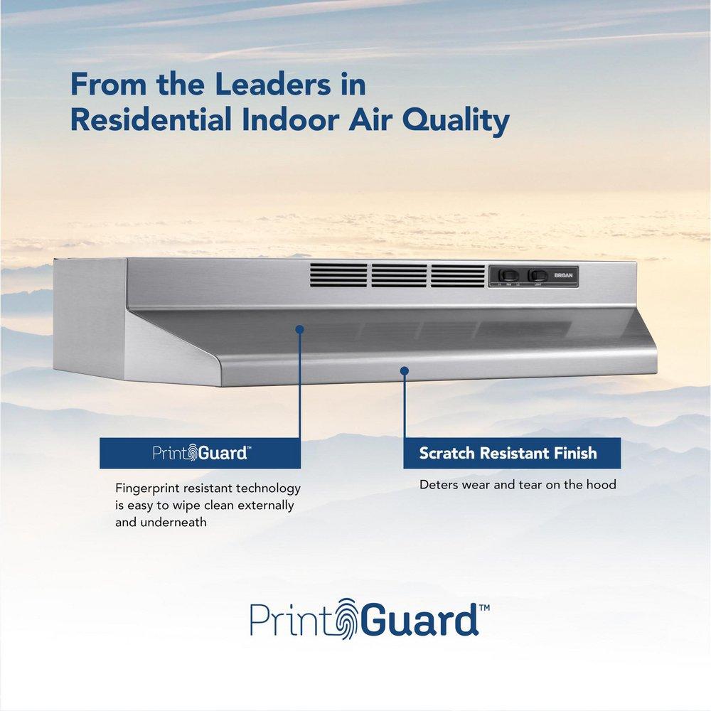 36 in. Non-Ducted Under Cabinet Range Hood in Stainless Steel 