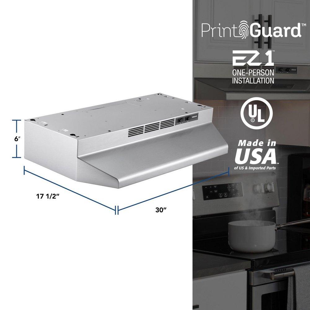 30 in. Non-Ducted Under Cabinet Range Hood in Stainless Steel 