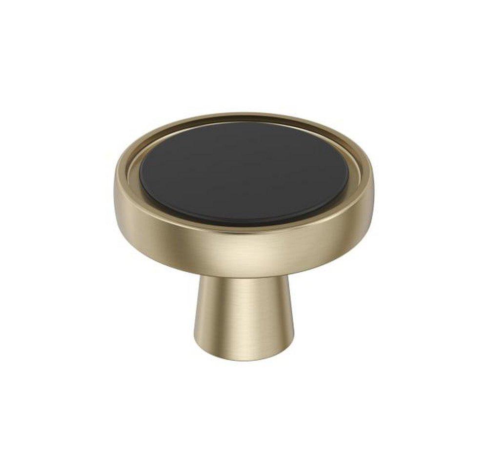 MERGENCE 1-3/8 INCH 35MM DIAMETER MATTE BLACK/GOLDEN CHAMPAGNE CABINET KNOB 