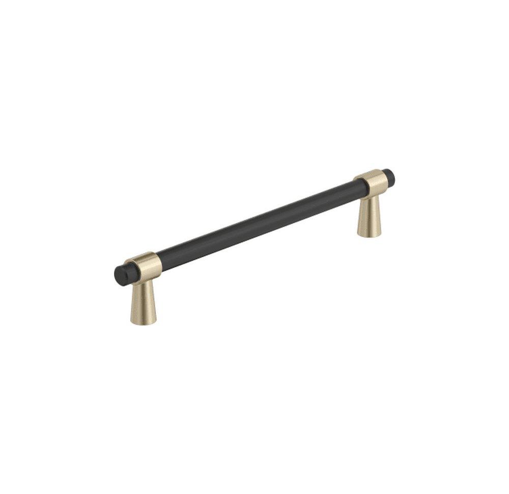 MERGENCE 6-5/16 INCH 160MM CENTER-TO-CENTER MATTE BLACK/GOLDEN CHAMPAGNE CABINET PULL 