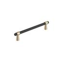 MERGENCE 6-5/16 INCH 160MM CENTER-TO-CENTER MATTE BLACK/GOLDEN CHAMPAGNE CABINET PULL 
