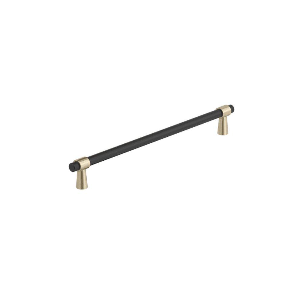MERGENCE 8-13/16 INCH 224MM CENTER-TO-CENTER MATTE BLACK/GOLDEN CHAMPAGNE CABINET PULL 