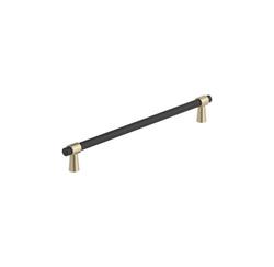 8-13/16 in. Center-to-Center Cabinet Pull in Matte Black/Golden Champagne