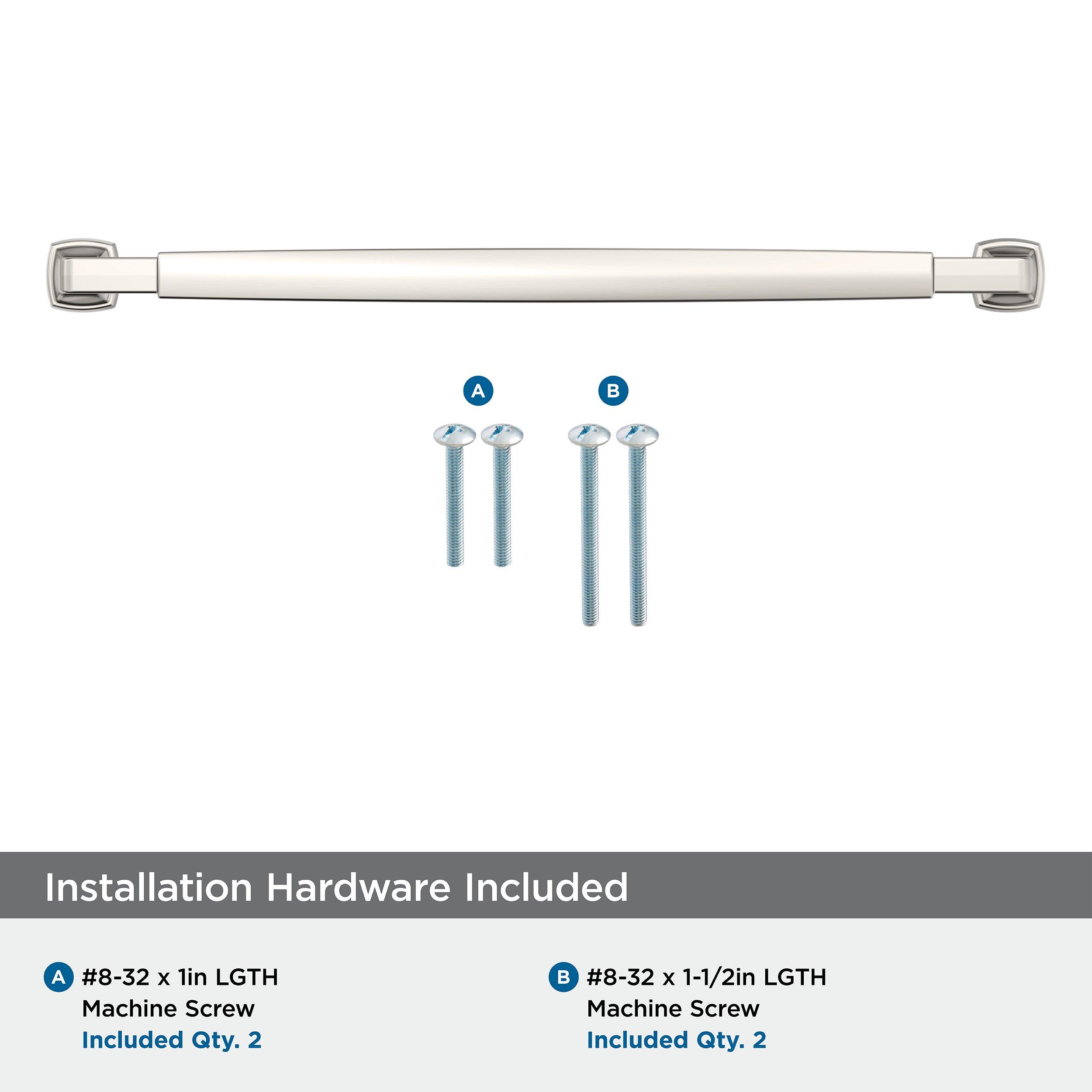 STATURE 10-1/16 INCH 256MM CENTER-TO-CENTER POLISHED NICKEL CABINET PULL 