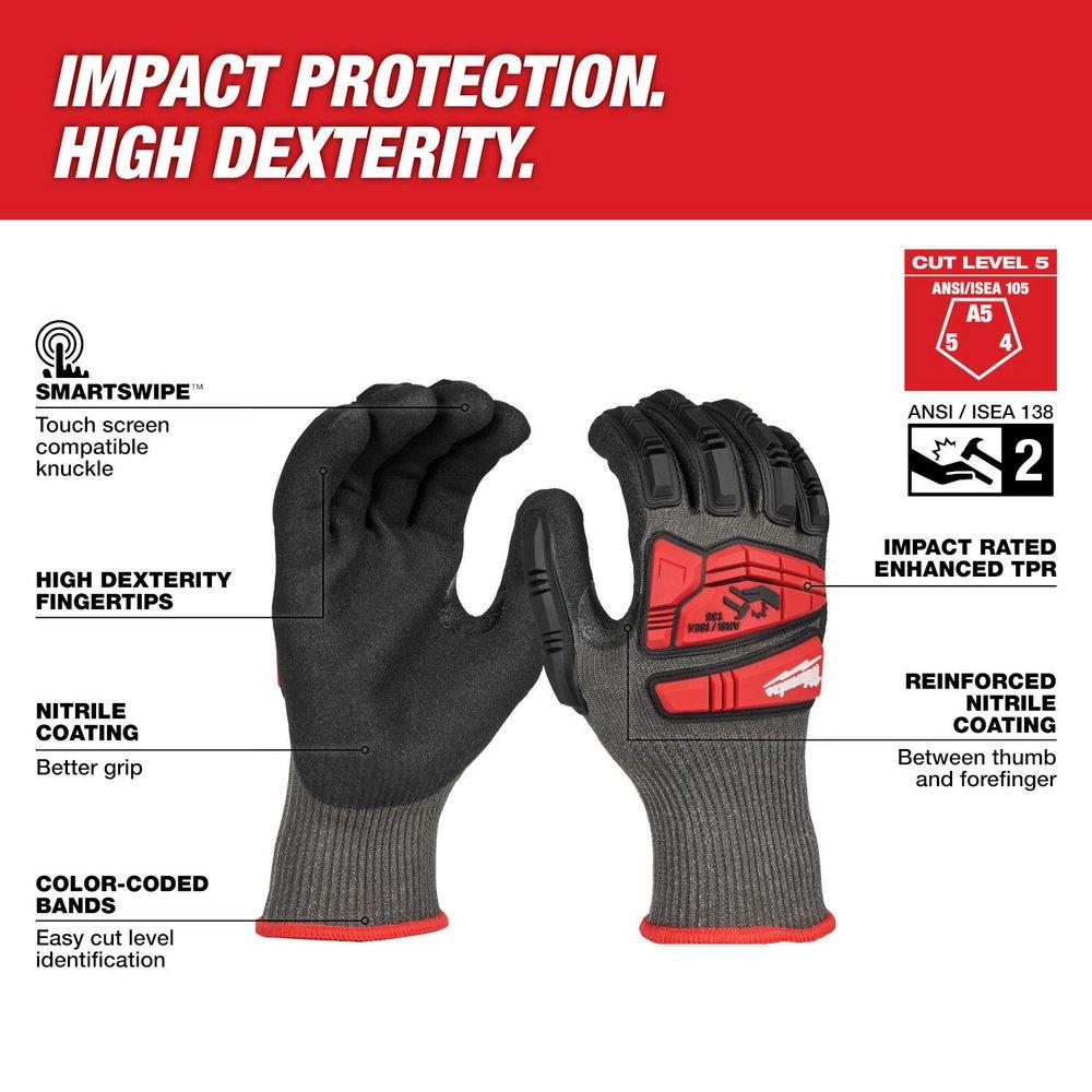 IMPACT CUT 5 NITRILE DIP GLOVE - S 