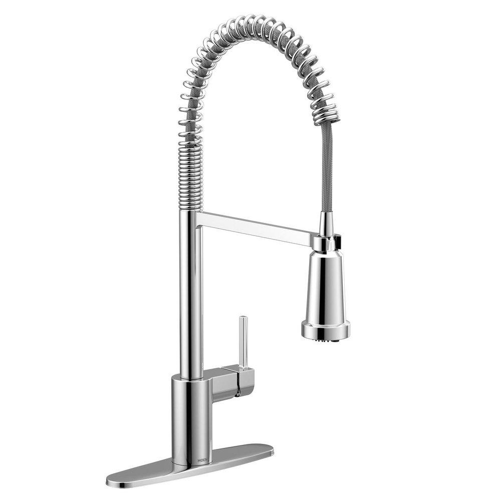 CHROME ONE-HANDLE HIGH ARC FILTERING PULLDOWN KITCHEN FAUCET 