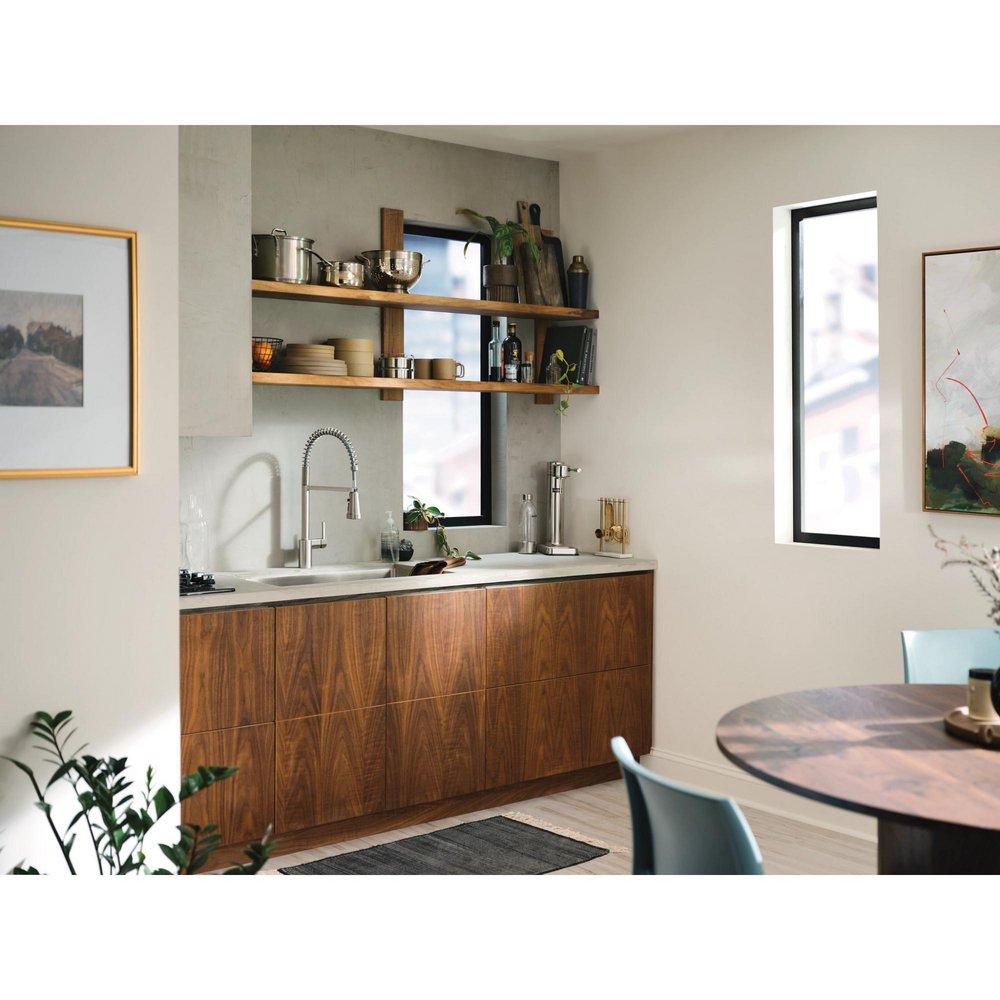 SPOT RESIST STAINLESS ONE-HANDLE HIGH ARC FILTERING PULLDOWN KITCHEN FAUCET 