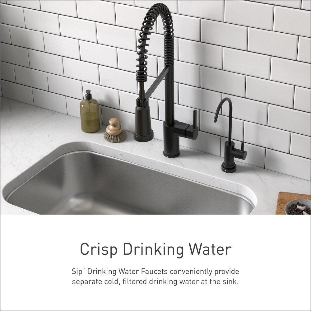 MATTE BLACK ONE-HANDLE HIGH ARC BEVERAGE FAUCET 