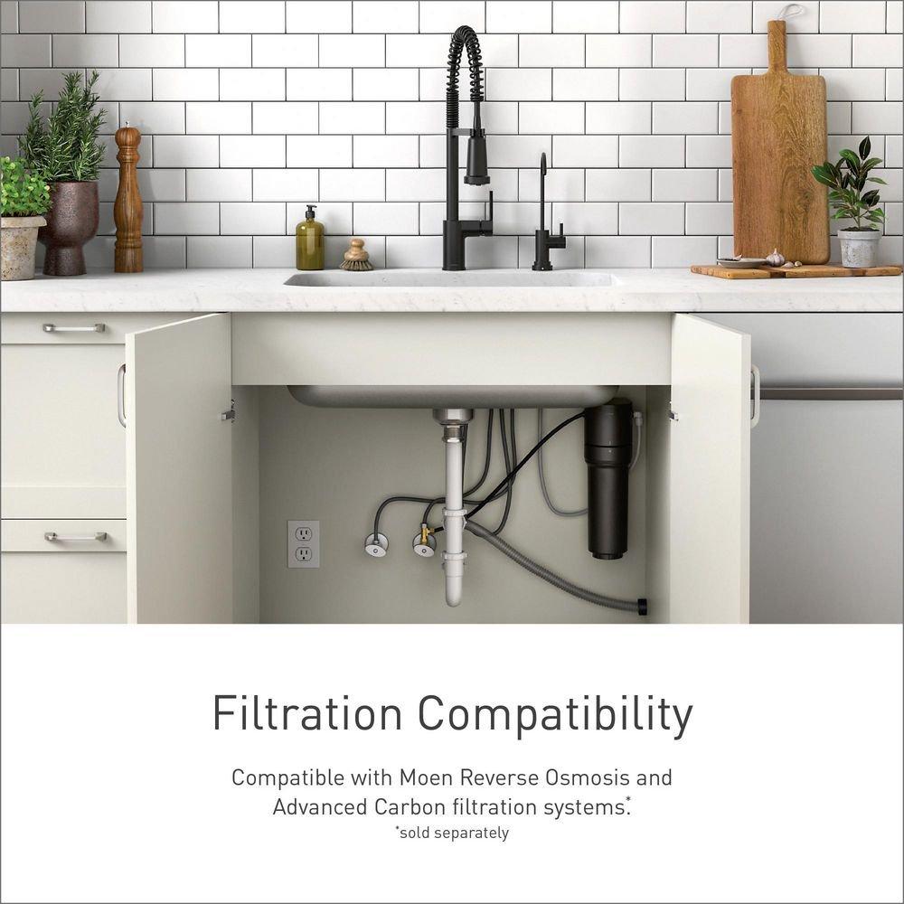 Moen Spot Resist Stainless Single Handle Water Filter Faucet 