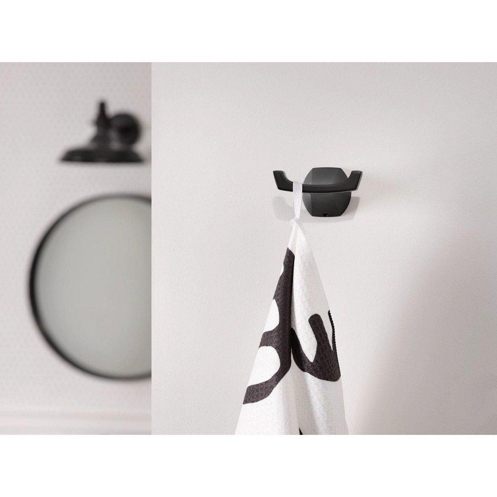 MATTE BLACK DOUBLE ROBE HOOK 