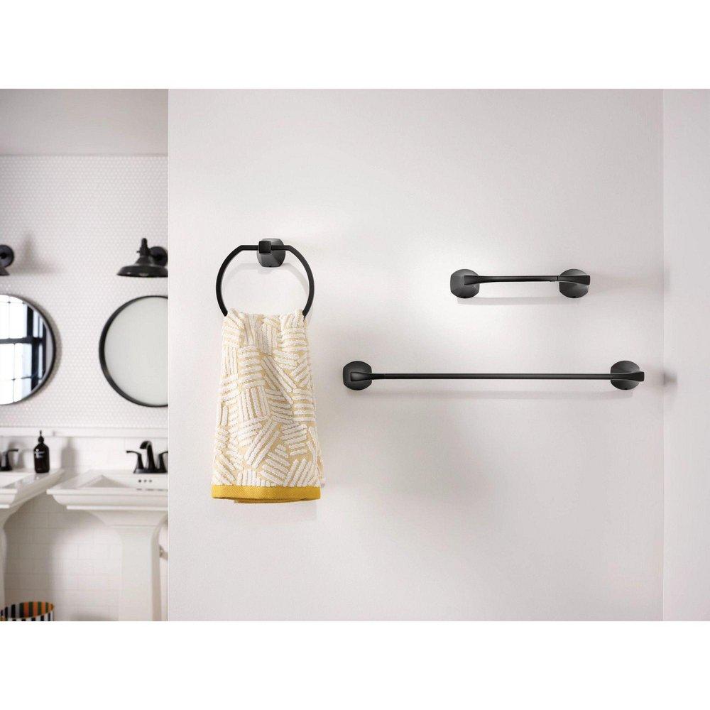 MATTE BLACK PIVOTING PAPER HOLDER TOWEL BAR TOWEL RING 