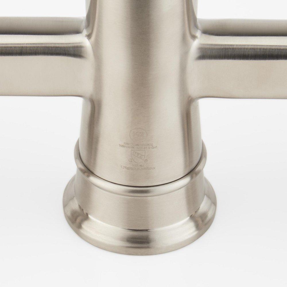 Signature Hardware Stainless Steel Two Handle Pull Down Bridge Kitchen Faucet 