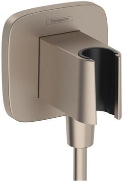 Wall Outlet with Handshower Holder in Brushed Nickel