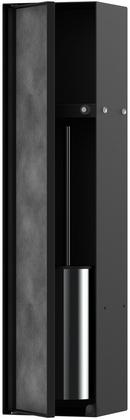 XTRASTORIS ROCK RECESSED TOILET BRUSH HOLDER WITH SHELF & TILEABLE DOOR IN MATTE BLACK 