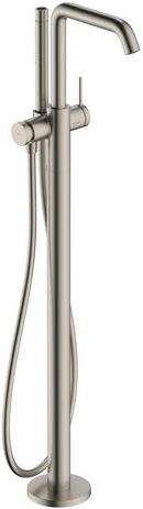 Single Handle Floor Mount Tub Filler with Handshower in Brushed Nickel (Trim Only)