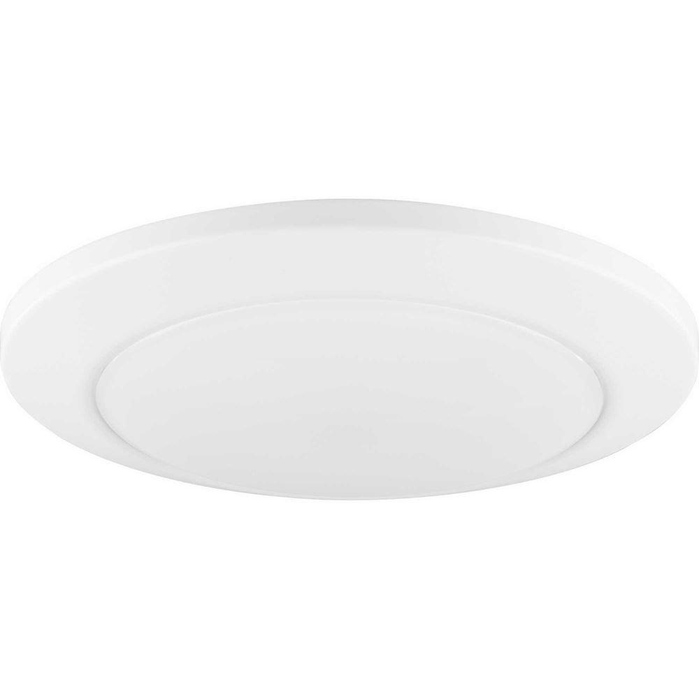 15W 1-Light Round Flush Mount Ceiling Fixture in Satin White 