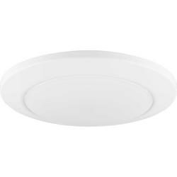 15W 1-Light Round Flush Mount Ceiling Fixture in Satin White