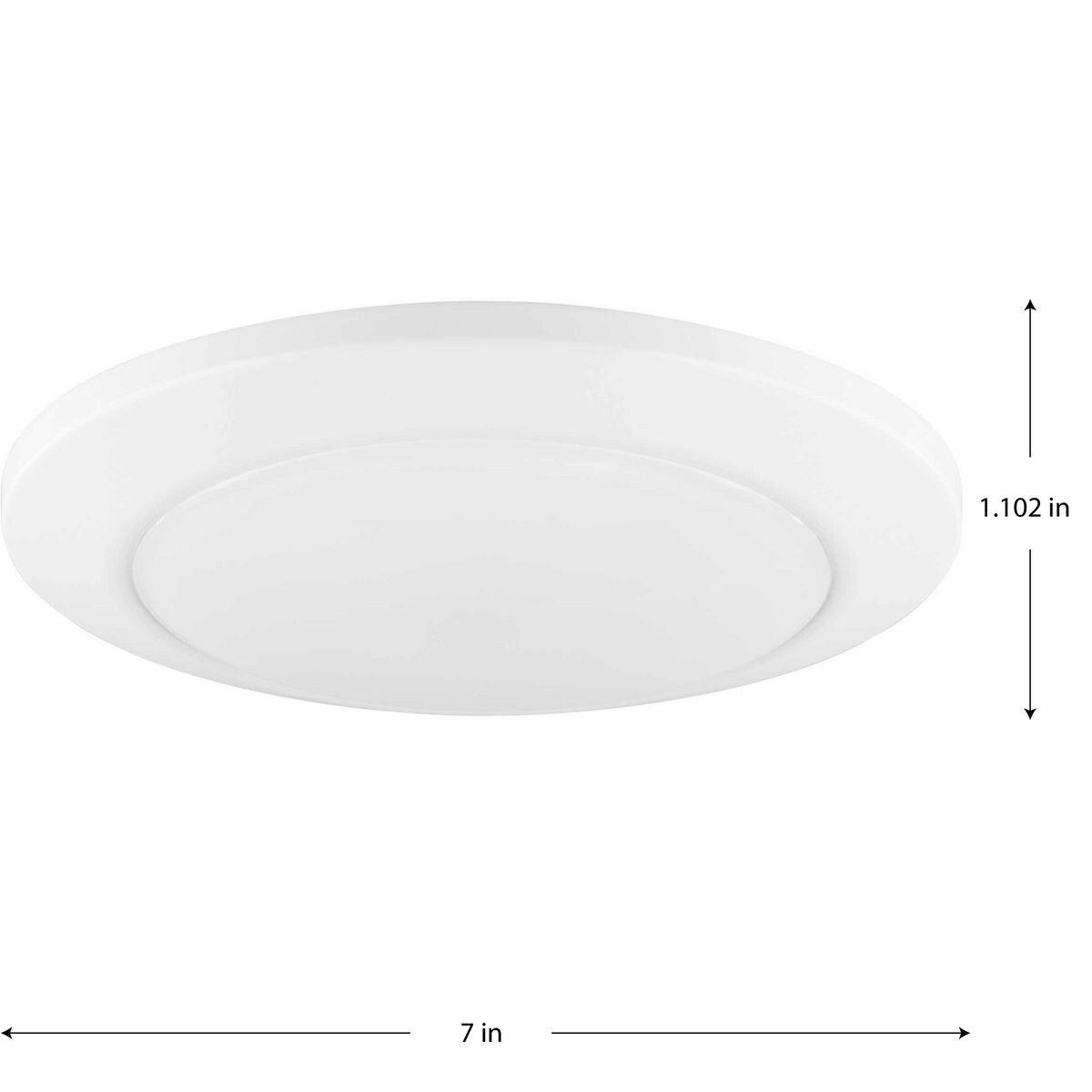 15W 1-Light Round Flush Mount Ceiling Fixture in Satin White 