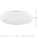 15W 1-Light Round Flush Mount Ceiling Fixture in Satin White 