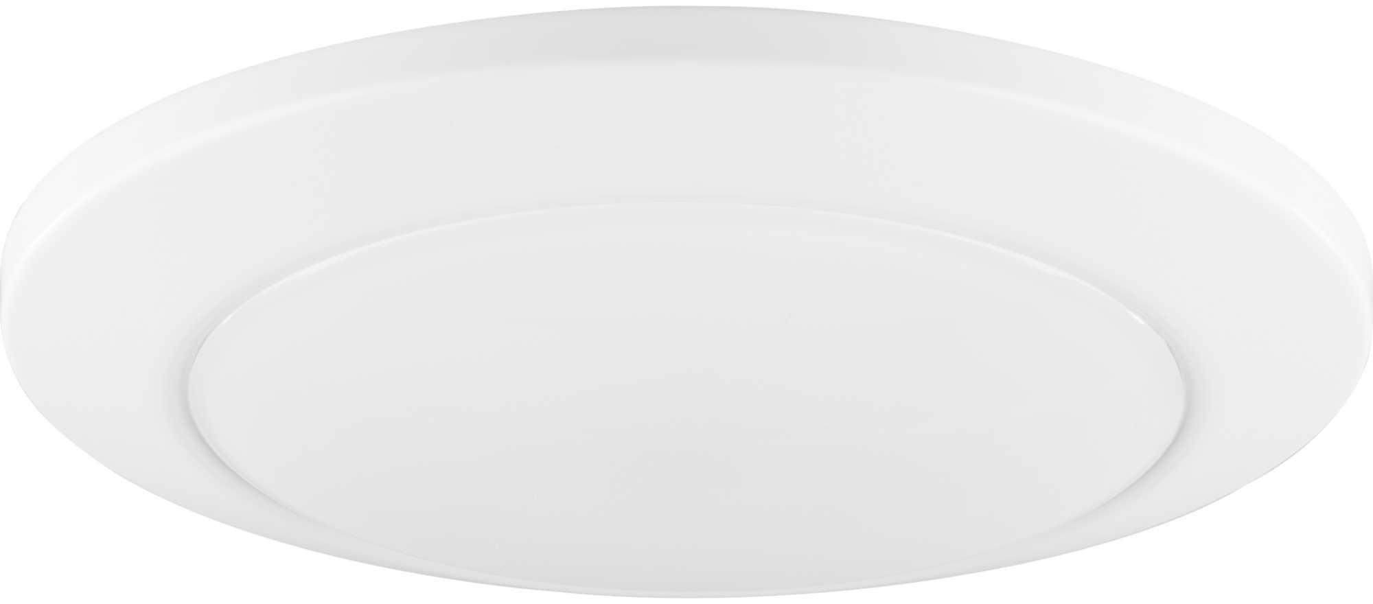 15W 1-Light Round Flush Mount Ceiling Fixture in Satin White 
