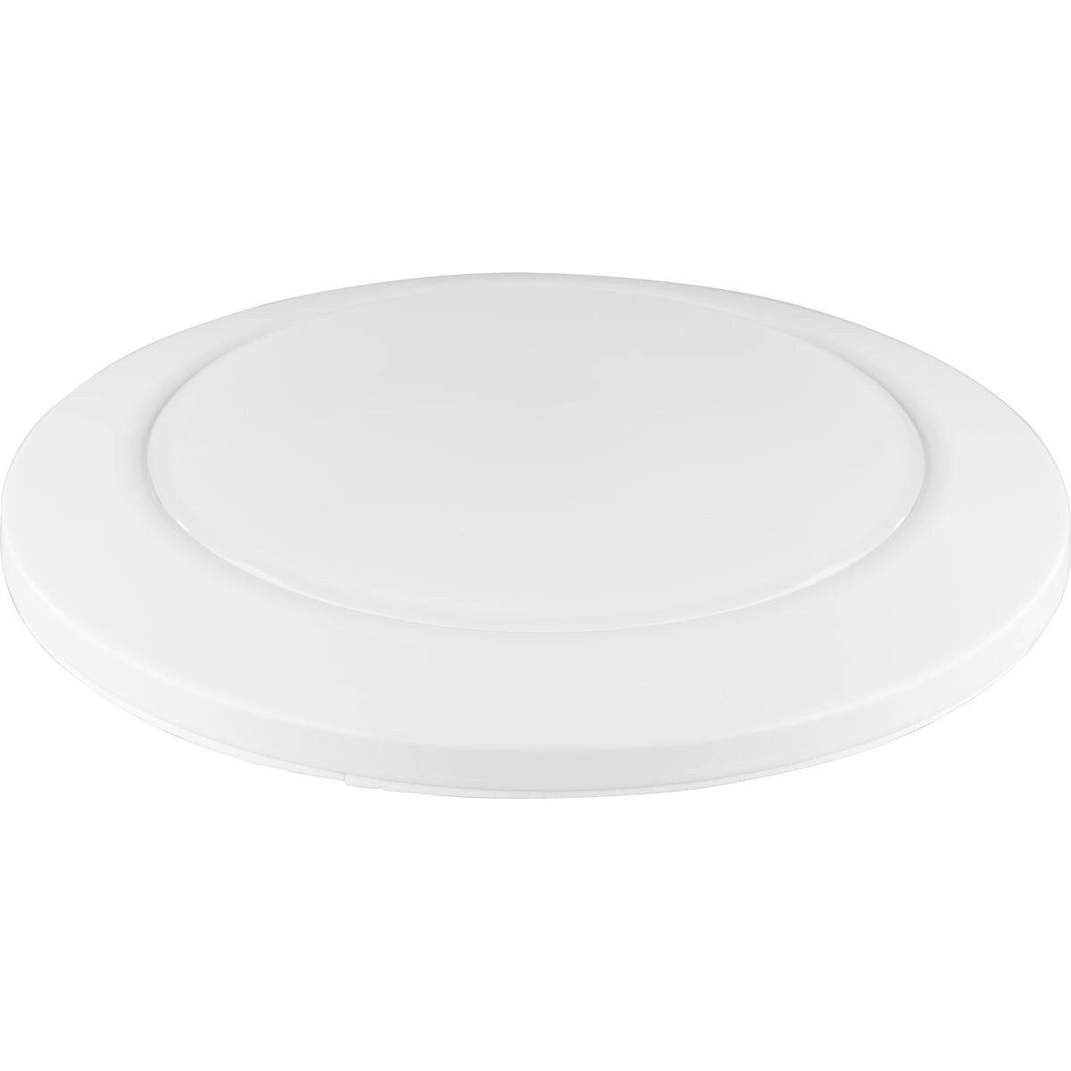 15W 1-Light Round Flush Mount Ceiling Fixture in Satin White 