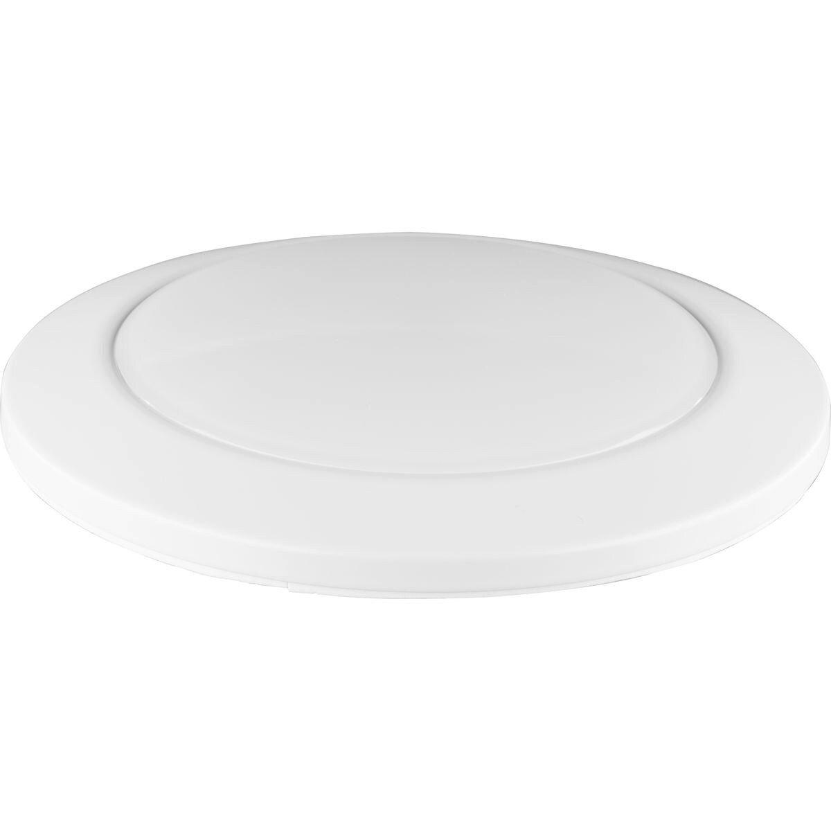 15W 1-Light Round Flush Mount Ceiling Fixture in Satin White 