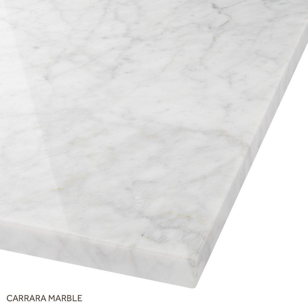 25 X 19 3CM NARROW MARBLE VANITY TOP WITH RECTANGULAR UNDERMOUNT SINK - WIDESPREAD - CARRARA 