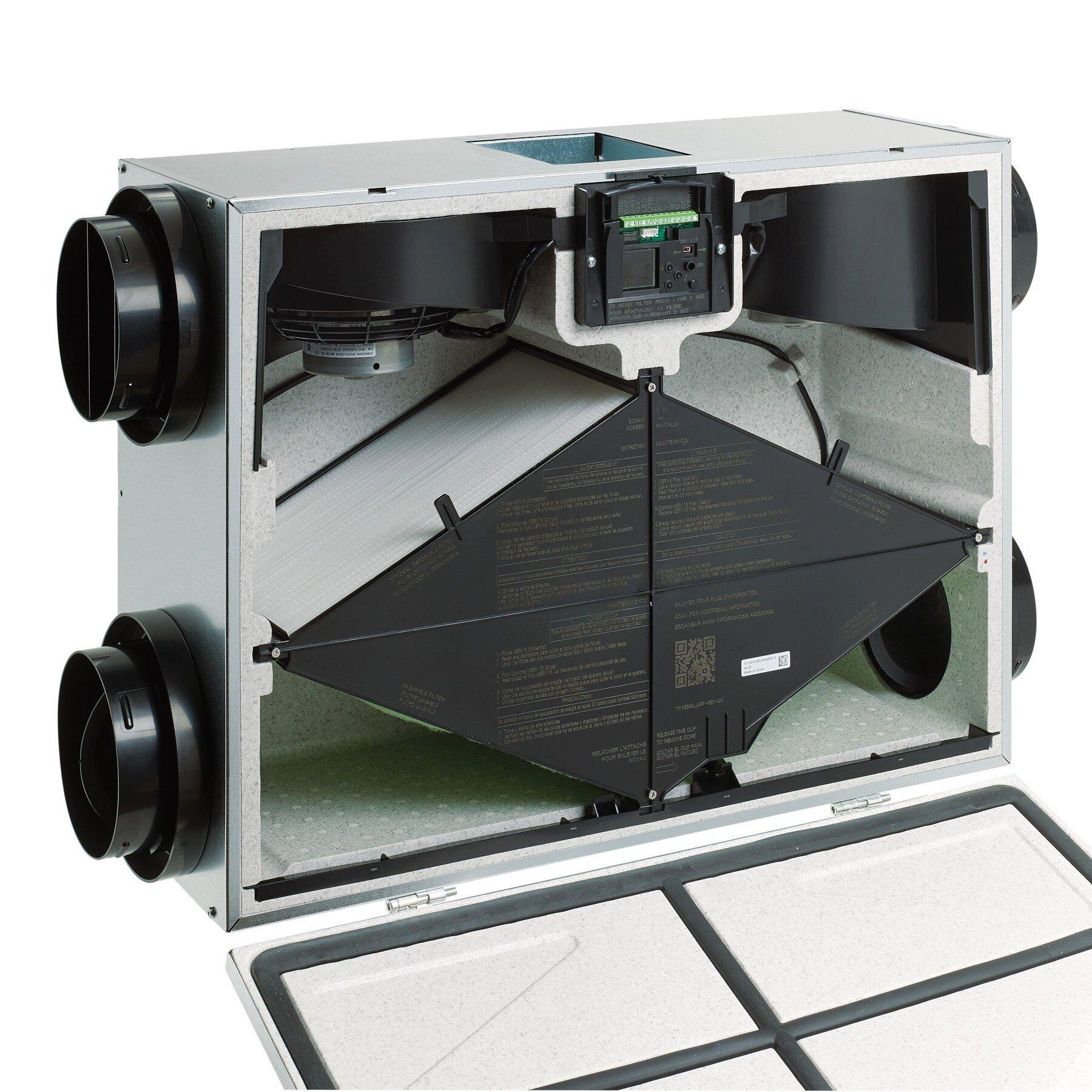 Low Profile 150 CFM Energy Recovery Ventilator - Power Cord 