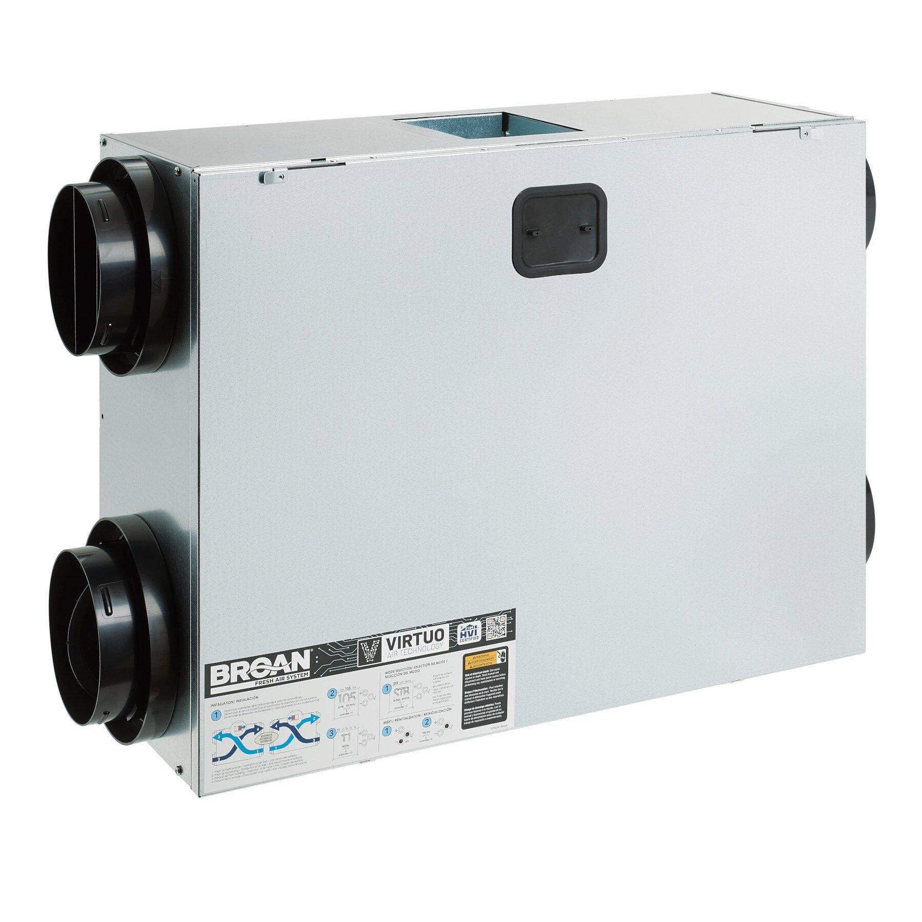 Low Profile 150 CFM Energy Recovery Ventilator - Power Cord 