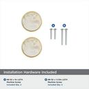 ACCENTS 1-1/4 INCH 32MM DIAMETER GOLD/MOTHER OF PEARL CABINET KNOB - 2 PACK 