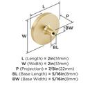 ACCENTS 2 INCH 51MM DIAMETER GOLD/PINK CABINET KNOB - 2 PACK 