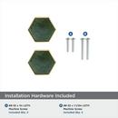 ACCENTS 1-5/16 INCH 33MM LENGTH GOLD/EMERALD GREEN CABINET KNOB - 2 PACK 