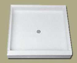60 in. x 34 in. Shower Base with Center Drain in White