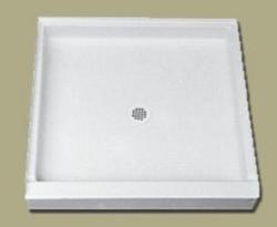 60 in. x 34 in. Shower Base with Center Drain in White