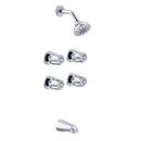 GERBER CLASSICS FOUR METAL FLUTED HANDLE TUB & SHOWER FITTING 1.75GPM CHROME 