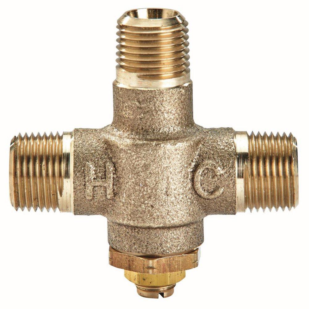 1/2 in. NPT HydroGuard Under the Counter Lavatory Mixing Valve in Rough Brass 