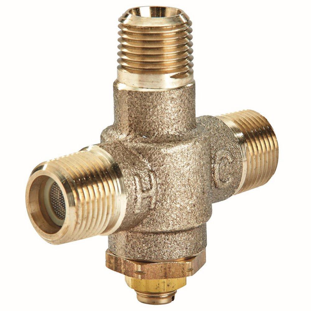 1/2 in. NPT HydroGuard Under the Counter Lavatory Mixing Valve in Rough Brass 