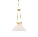 18in. Wide Pendant in Warm Brass