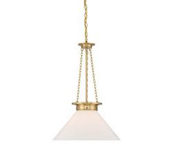18in. Wide Pendant in Warm Brass