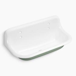 36 in. Wall Mount Utility Sink in White and Aspen Green