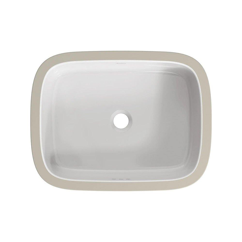 20 in. Undermount Rectangular Vitreous China Bathroom Sink in White 