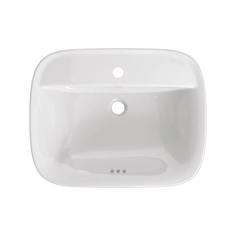 22-7/8 in. Drop-in Rectangular Vitreous China Bathroom Sink in White 