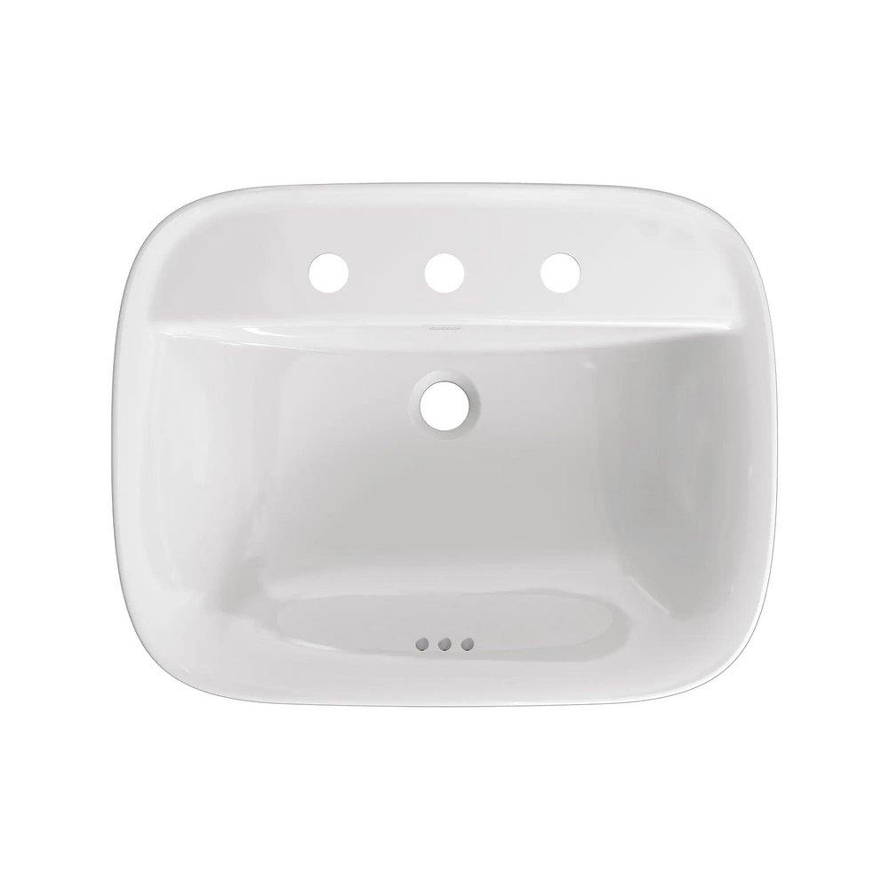 22-7/8 in. Drop-in Rectangular Vitreous China Bathroom Sink in White 